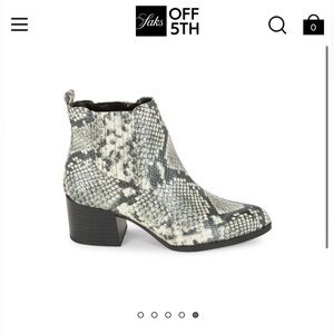 Circus by Sam Edelman Snakeskin-Patterned Ankle Boots - Black and White like new